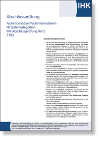 Fachinformatiker / Fachinformatikerin  IHK-Abschlussprüfung Teil 2 (AO 2020)  Fachrichtung Systemintegration