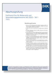 Fachmann / Fachfrau fr Restaurants und  Veranstaltungsgastronomie (AO 2022) IHK-Abschlussprfung Teil 1