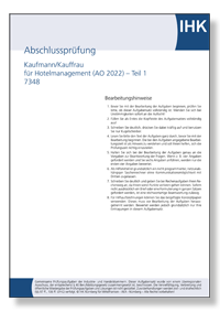 Kaufmann / Kauffrau für Hotelmanagement  (AO 2022)   IHK-Abschlussprüfung Teil 1